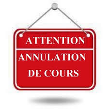 ANNULATION COURS SAMEDI 26 SEPTEMBRE