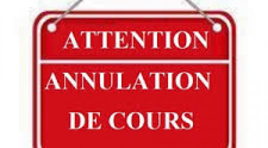 ANNULATION COURS SAMEDI 26 SEPTEMBRE